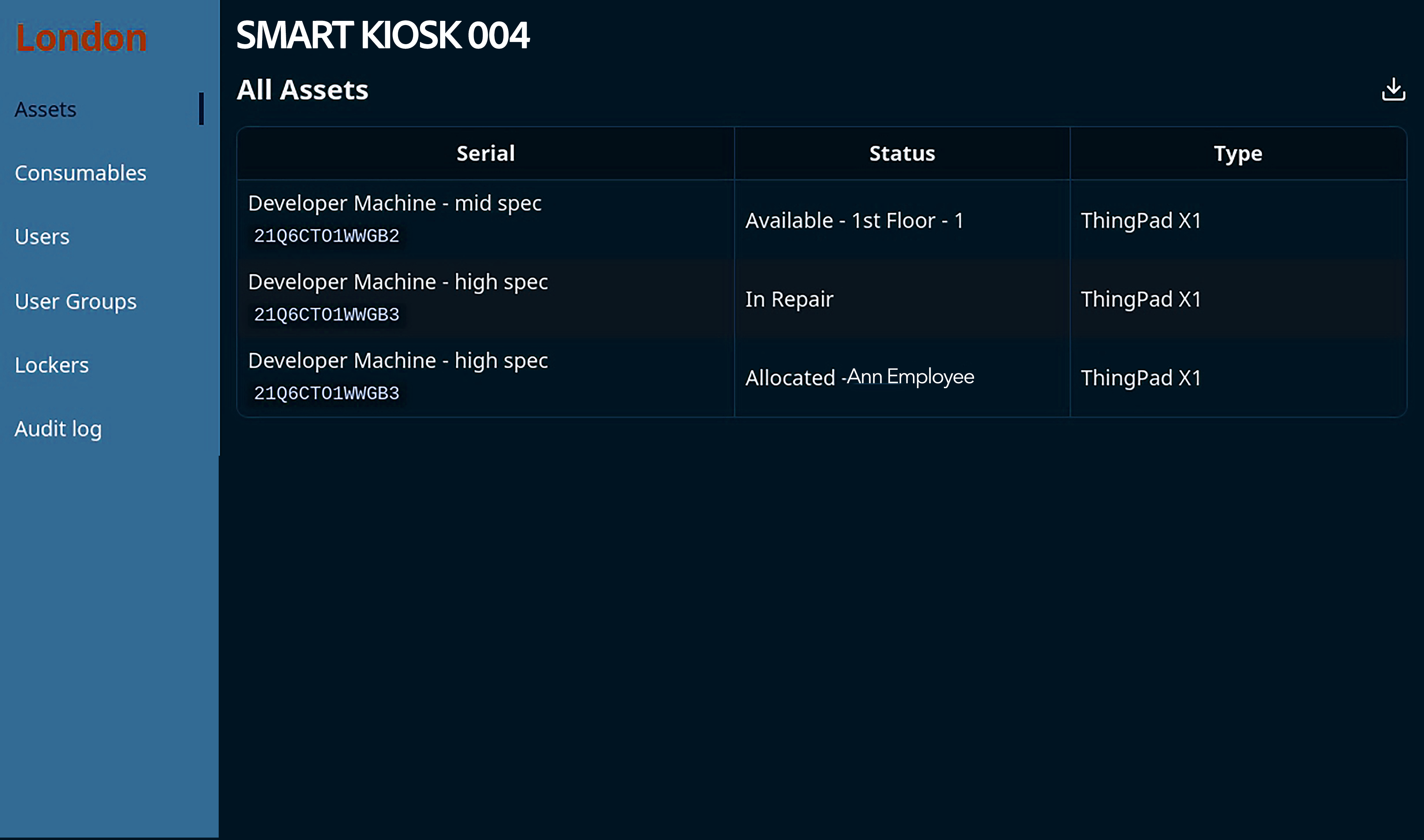 Smart Kiosk Asset Overview